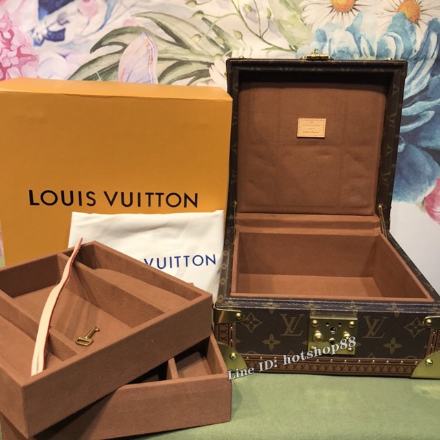 LOUIS VUITTON路易威登珠寶盒 LV老花配杏色飾品盒 gdx1104